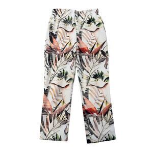 Joseph Ribkoff Tropical Birds Floral Pants Trousers Cropped With Ankle Slits, 4